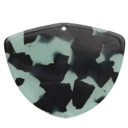Acetate geometric pendant 35x45 mm - Tortoiseshell Blue - Black x1