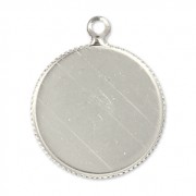 Pendant cabochon setting oval-shaped 16mm rhodium x1|raw }}