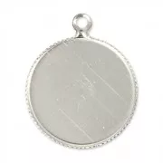 Pendant cabochon setting oval-shaped 16mm rhodium x1