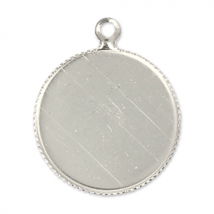 Pendant cabochon setting oval-shaped 16mm rhodium x1