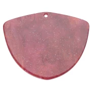 Acetate geometric pendant 35x45 mm - Marbled Burgundy glitter x1