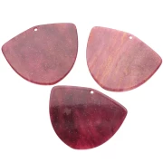 Acetate geometric pendant 35x45 mm - Marbled Burgundy glitter x1