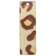 27x8 mm rectangular acetate pendant - Beige Leopard - Brown x1