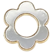 14 mm Plexiglas flower pendant - Mirror effect - Gold x1
