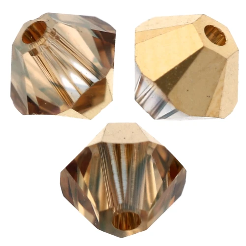 PureCrystal 5328 4 mm crystal bicones - Crystal Aurum x50