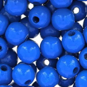 Wooden round beads 8 mm Hard Blue x85