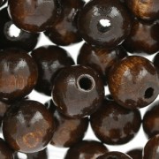 Wooden round beads 10 mm Brown x50