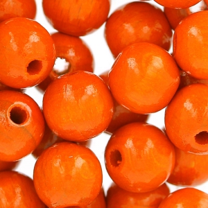 Wooden round beads 10 mm Orange  x50