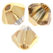 3mm PureCrystal 5328 crystal bicones - Crystal Aurum x50|raw }}