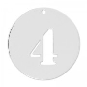 Number 4 Sterling silver charm 20mm x1|raw }}