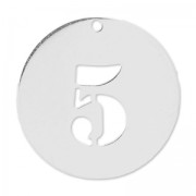 Number 5 Sterling silver charm 20mm x1