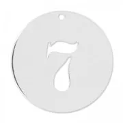 Number 7 Sterling silver charm 20mm x1