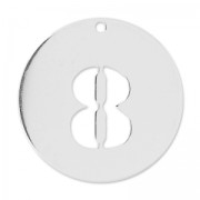 Number 8 Sterling silver charm 20mm x1