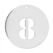 Number 8 Sterling silver charm 20mm x1
