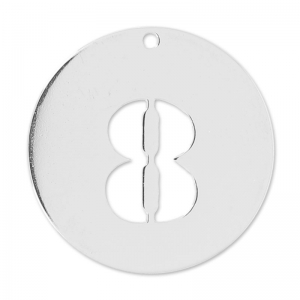 Number 8 Sterling silver charm 20mm x1