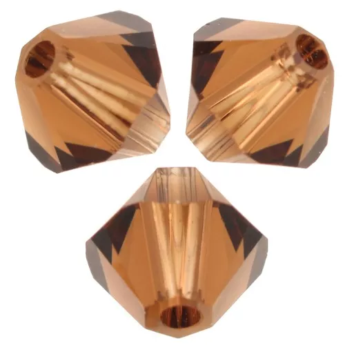 4mm PureCrystal bicones 5328 - Reinvented Smoked Topaz x50