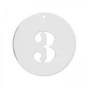 Number 3 Sterling silver charm 12mm x1