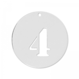 Number 4 Sterling silver charm 12mm x1