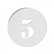 Number 5 Sterling silver charm 12mm x1