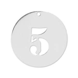 Number 5 Sterling silver charm 12mm x1