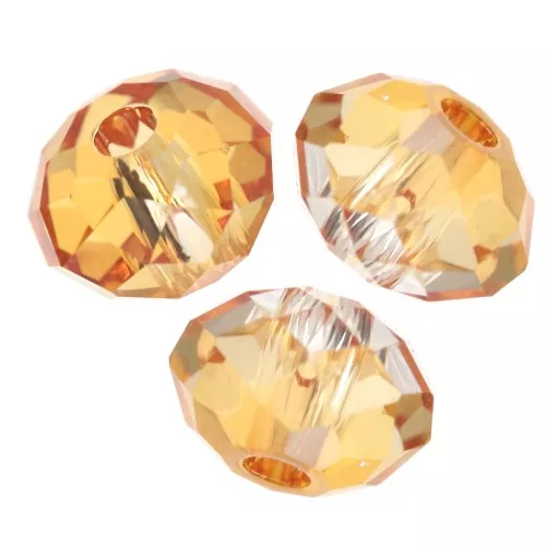 6mm Round flattened bead PureCrystal 5040 - Dark Orange x1
