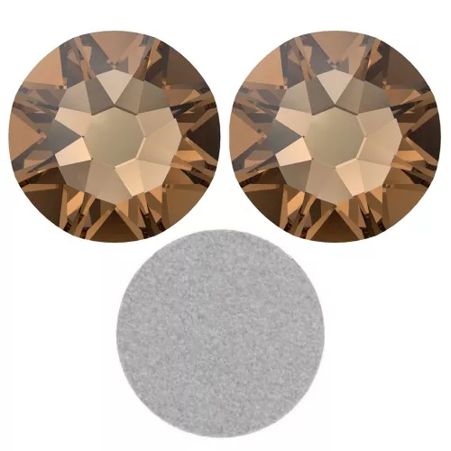 3mm PureCrystal Glue-on rhinestones - Reinvented Light Smoked Topaz x36