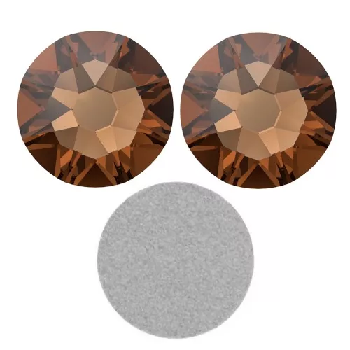 3mm PureCrystal Glue-on rhinestones - Reinvented Smoked Topaz x36