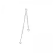 Spacer square chains 3/5 cm 925 Silver x2