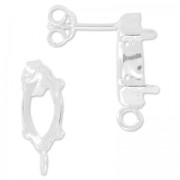 Earhook for Navette 15x7 mm 925 silver x2