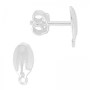 Oval earstuds 10 mm 925 Silver x2