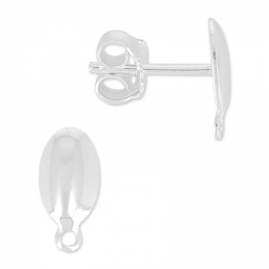Oval earstuds 10 mm 925 Silver x2