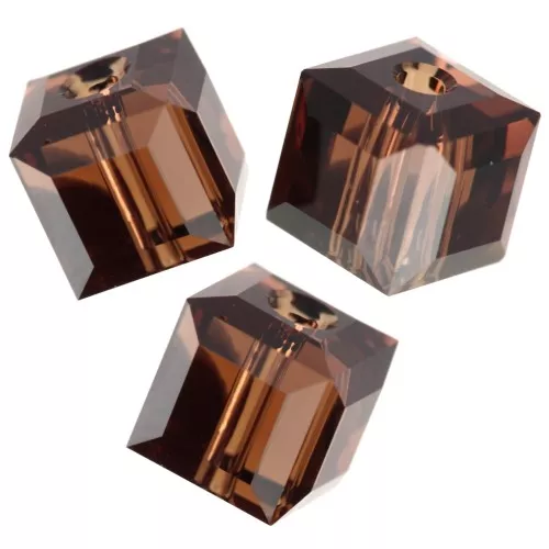 PureCrystal 5601 4 mm cubes - Reinvented Smoked Topaz x8