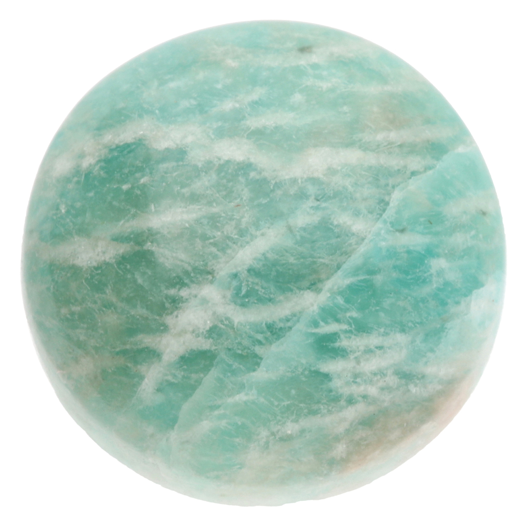 Round cabochon 15mm Amazonite striped x1 - Perles & Co
