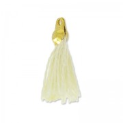 Cotton Pompon 15 mm Ivory/Gold tone HQ x1