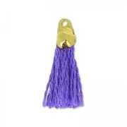Cotton Pompon 15 mm Violet/Gold tone HQ x1