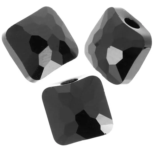 Square beads 6 mm - Fantasy Square PureCrystal 5035 - Jet x6
