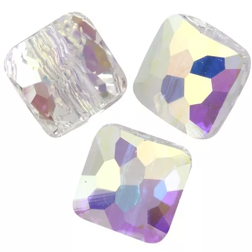 Square bead 8 mm - Fantasy Square PureCrystal 5035 - Crystal AB x1