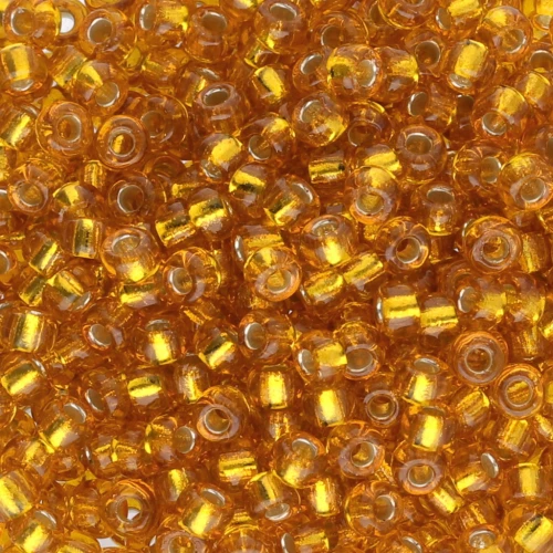Seed beads Miyuki 8/0 4261 - Silver Lined Dyed Amber Gold x8g