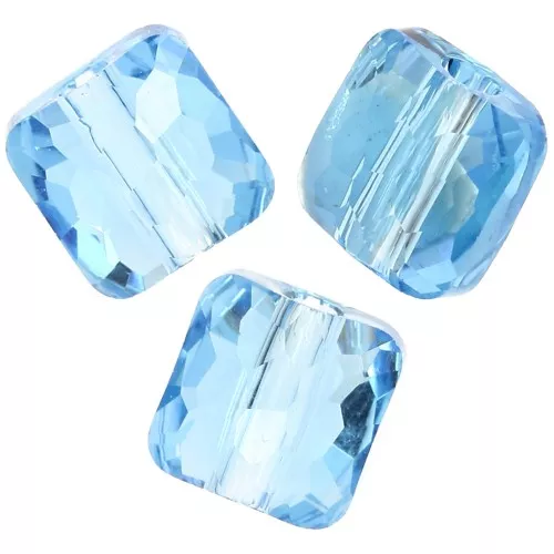 Square bead 8 mm - Fantasy Square PureCrystal 5035 - Aquamarine x1