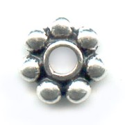 925 Sterling Silver Flower beads 8mm x1|raw }}