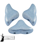 Helios® glass beads by Puca® 6x10mm - Light Blue Metallic Mat x10g