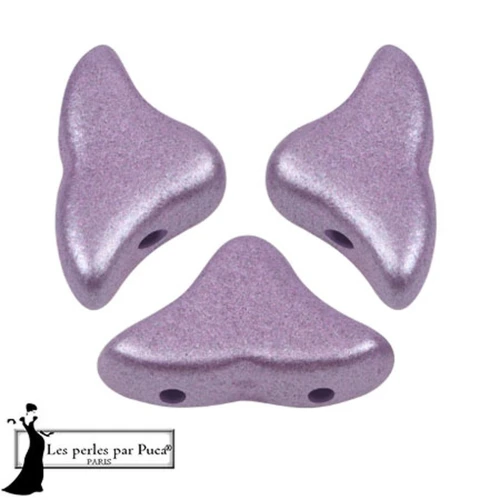 Helios® glass beads by Puca® 6x10mm - Purple Metallic Mat x10g