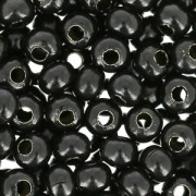 Metal seed beads 8/0 black nickel x10g