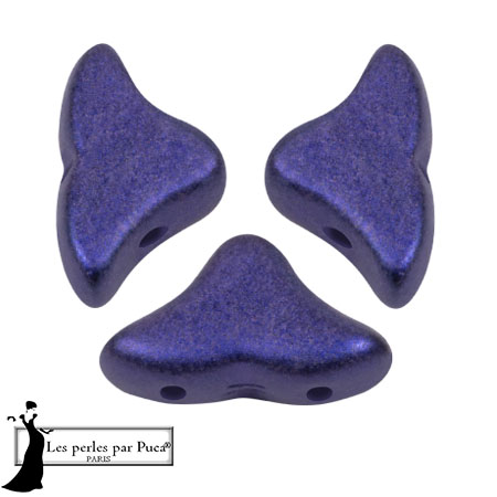 Helios® glass beads by Puca® 6x10mm - Royal Blue Metallic Mat x10g