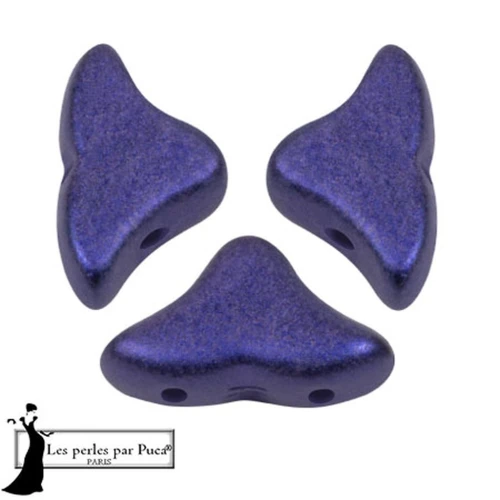 Helios® glass beads by Puca® 6x10mm - Royal Blue Metallic Mat x10g