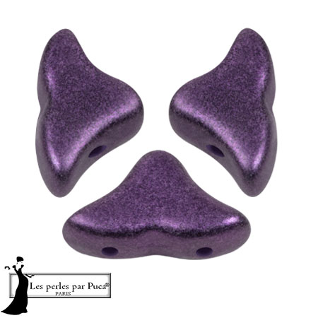 Helios® glass beads by Puca® 6x10mm - Ultra Violet Metallic Mat x10g