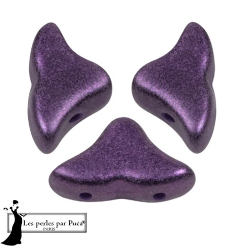 Helios® glass beads by Puca® 6x10mm - Ultra Violet Metallic Mat x10g