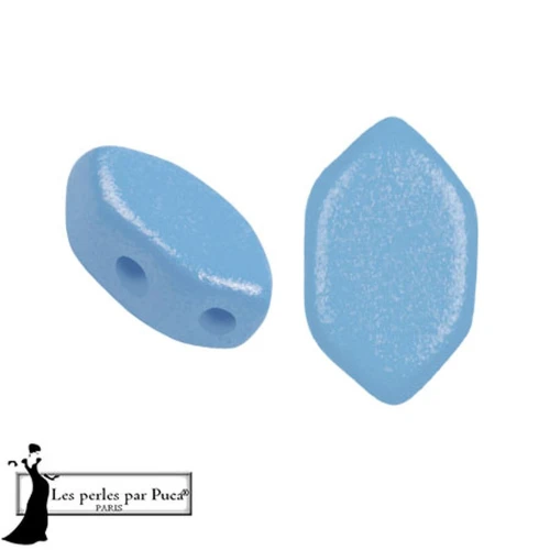 Glass beads Paros® by Puca® 7x4 mm - Vogue Celestial Blue Mat x10g
