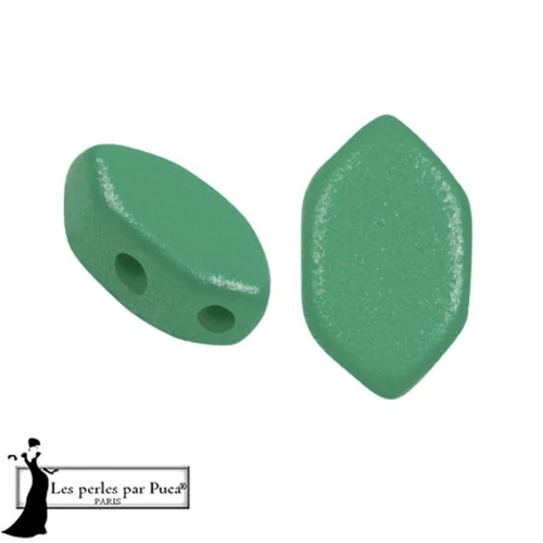 Glass beads Paros® by Puca® 7x4 mm - Vogue Green Garden Mat x10g