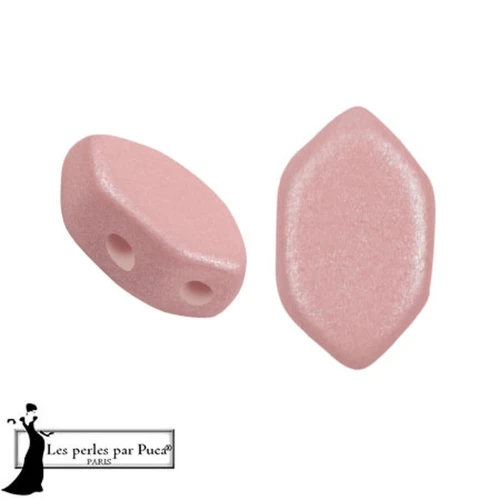 Glass beads Paros® by Puca® 7x4 mm - Vogue Rose Nude Mat x10g